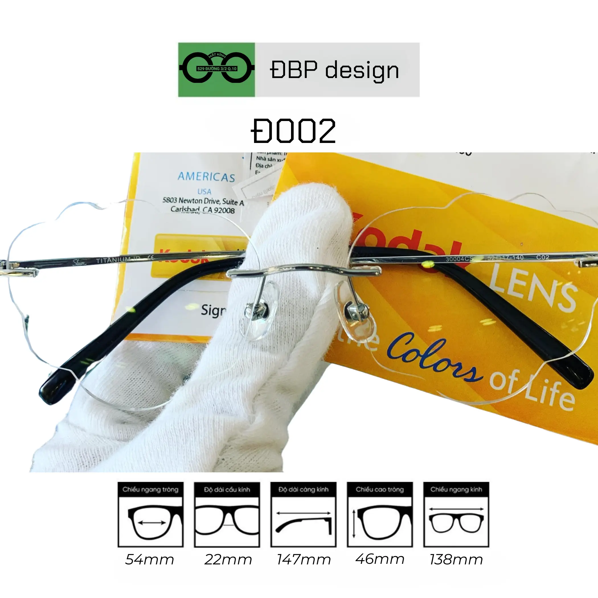 Titan Rimless Glasses with Butterfly Effect — Thumbnail 3