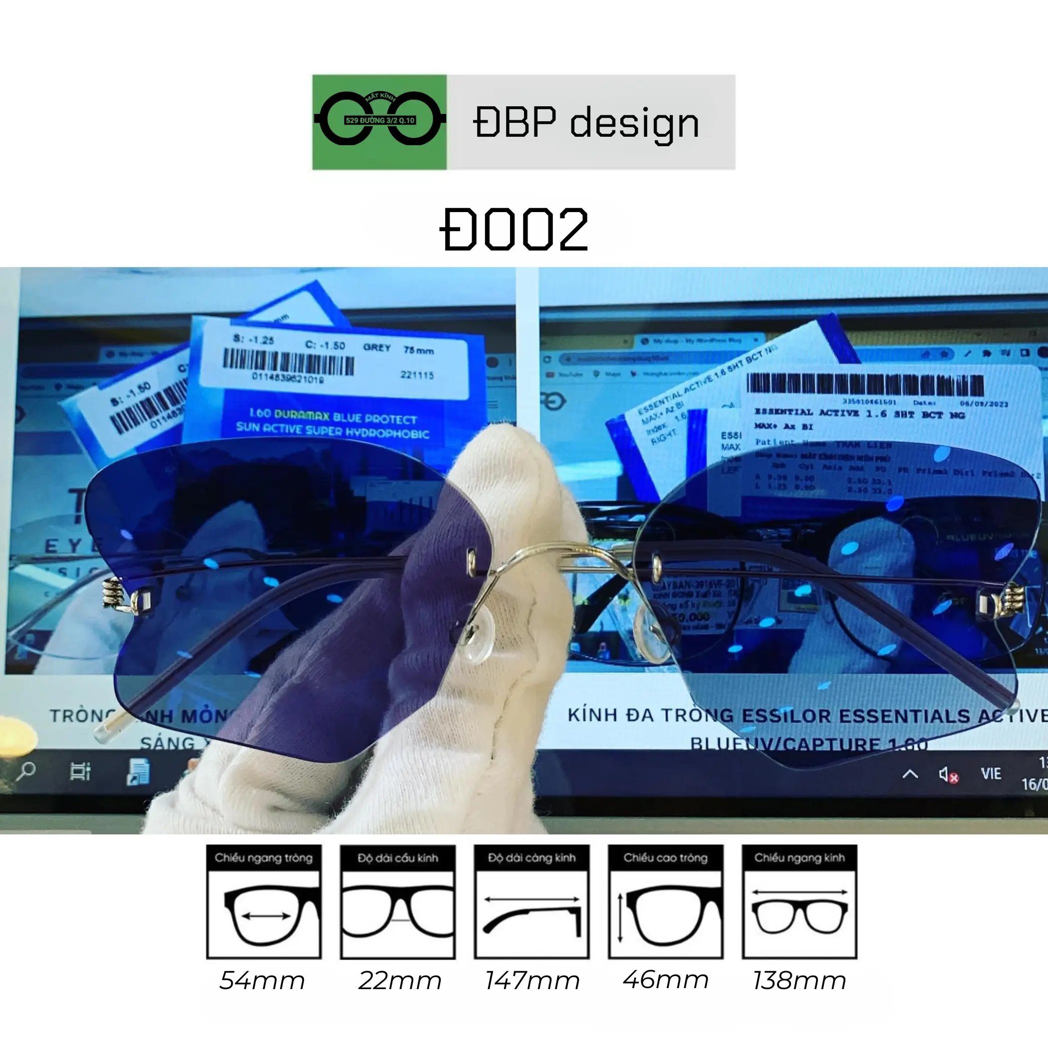 Titan Rimless Glasses with Butterfly Effect — Image 1