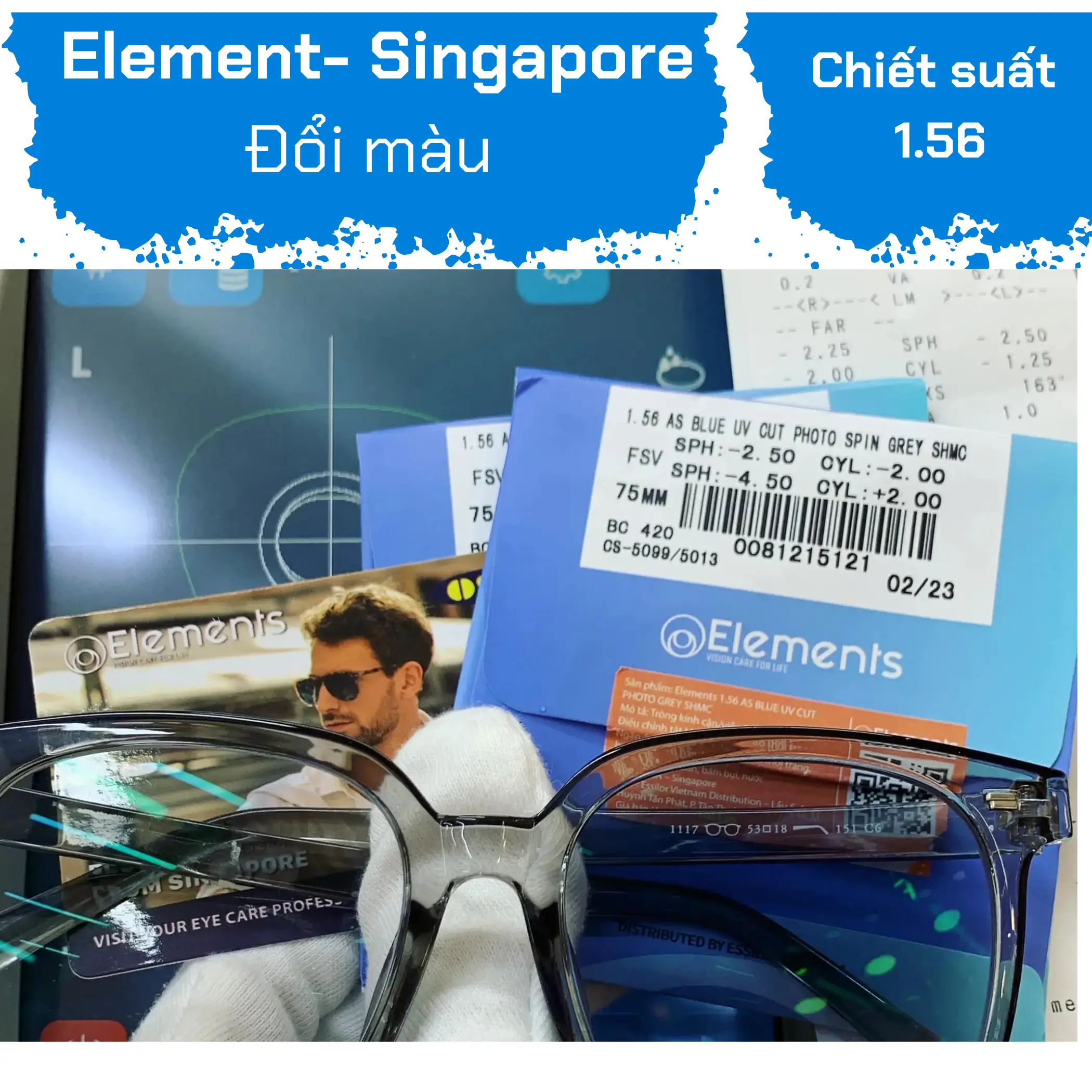 Tròng Đổi Màu Elements 1.56 — Hình 1