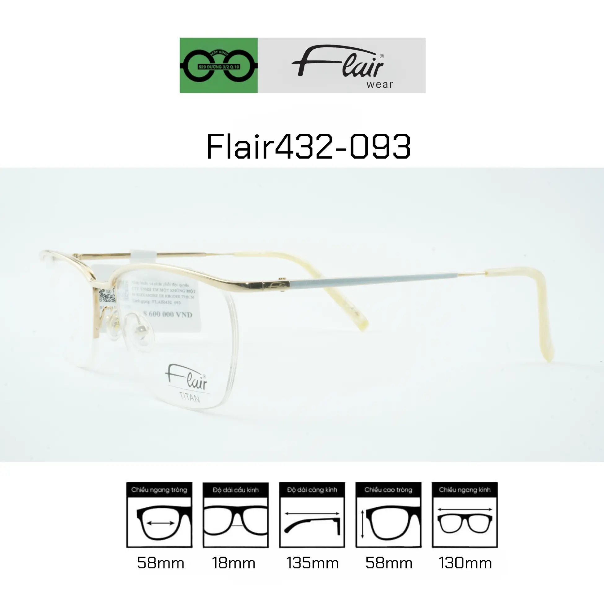 Gọng kính FLAIR 432_093 — Hình 1