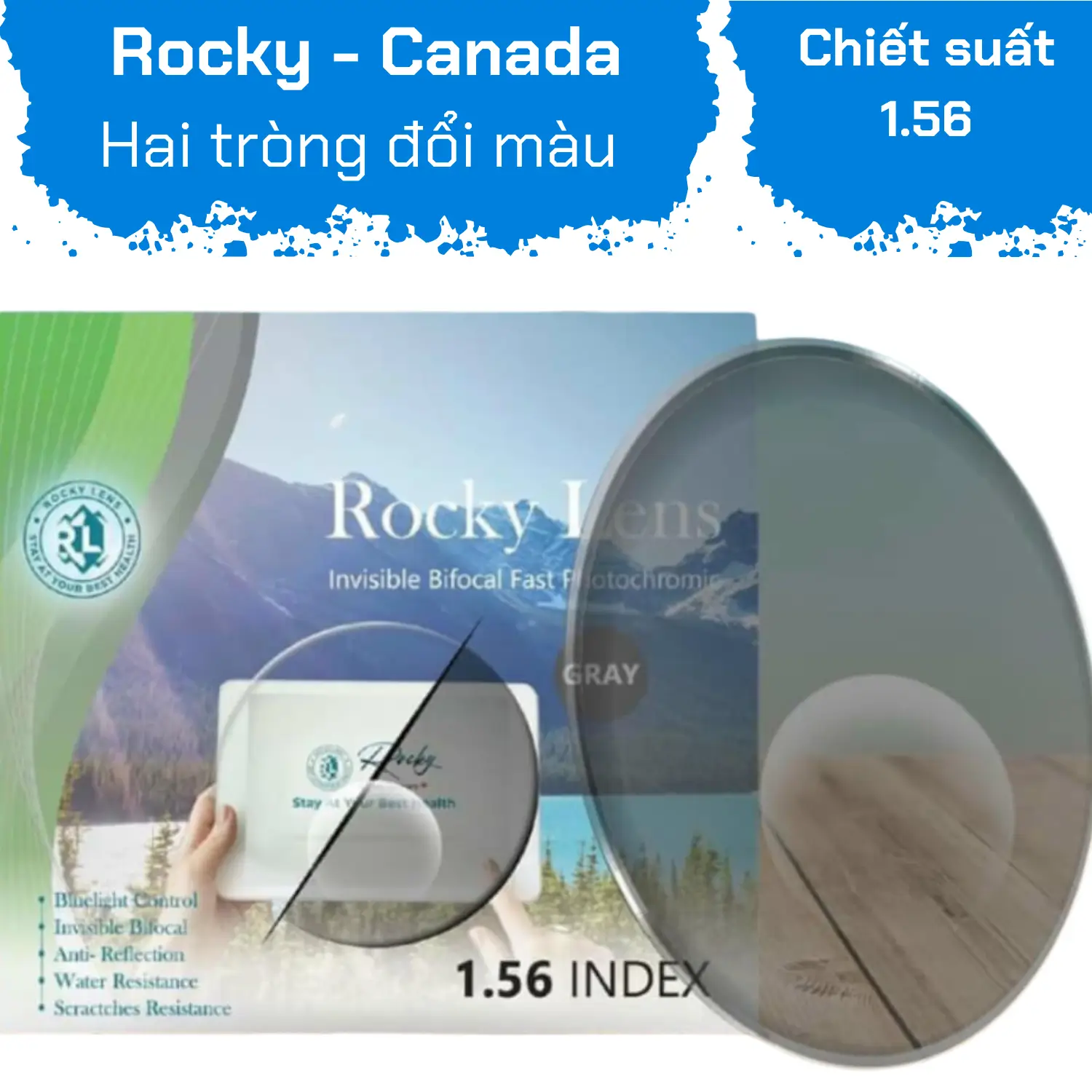 HAI TRÒNG _ ROCKY ĐỔI MÀU BLUE UV 1.56 — Ảnh nhỏ 2