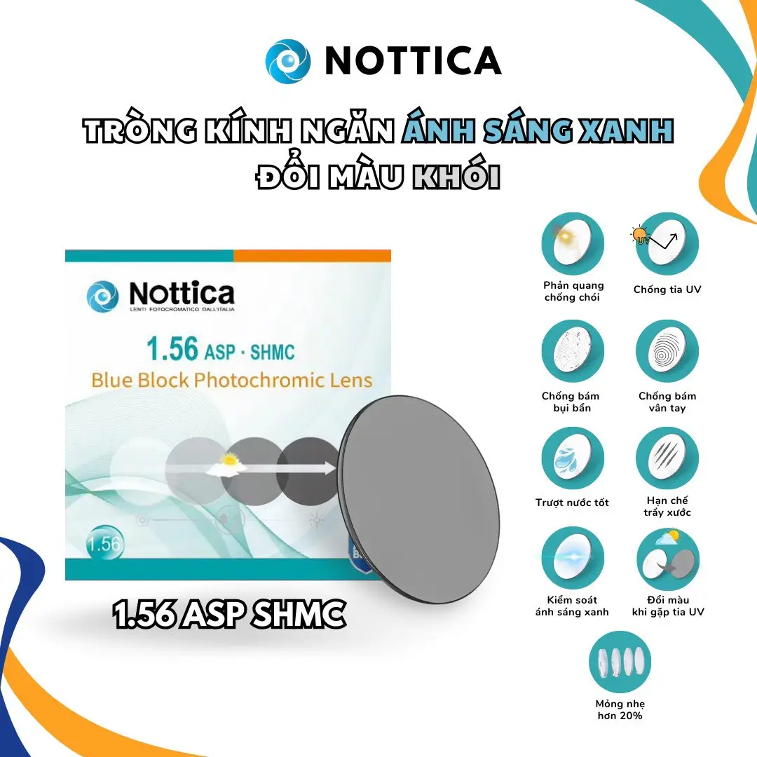Tròng Nottica đổi màu Khói 1.56 — Ảnh nhỏ 2