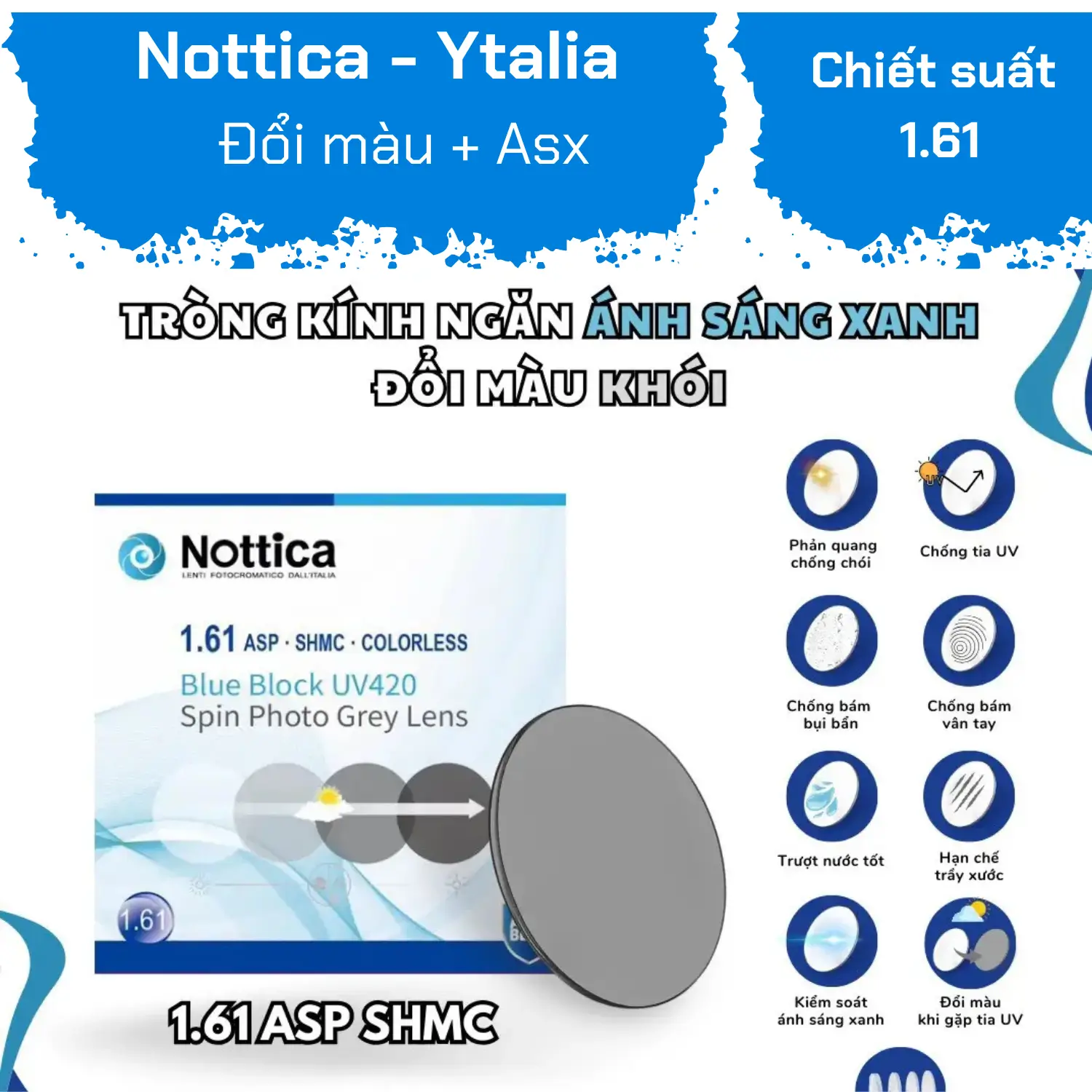 Nottica Smoke Color Changing Lens 1.61 — Image 1