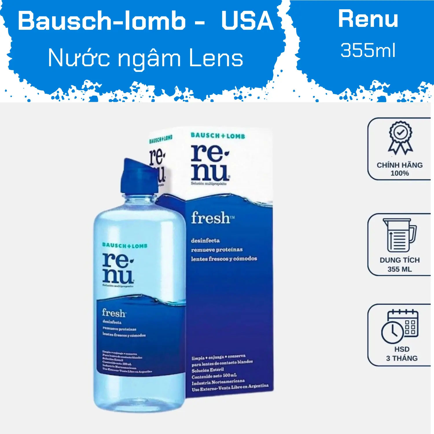 Renu Lens Solution 355ml Bausch Lomb USA — Thumbnail 2
