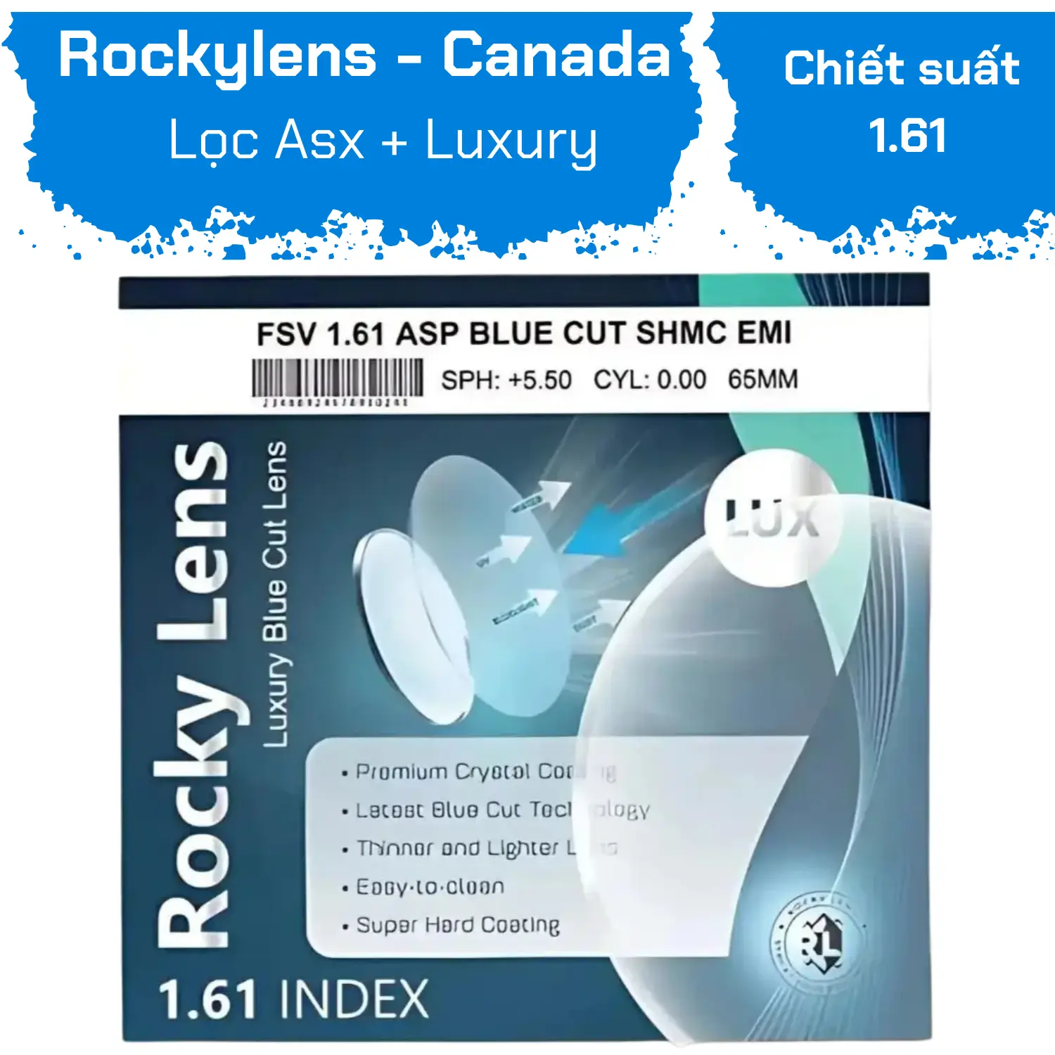 Tròng Kính Rocky 1.61 Index Luxury Mỏng Nhẹ — Ảnh nhỏ 3