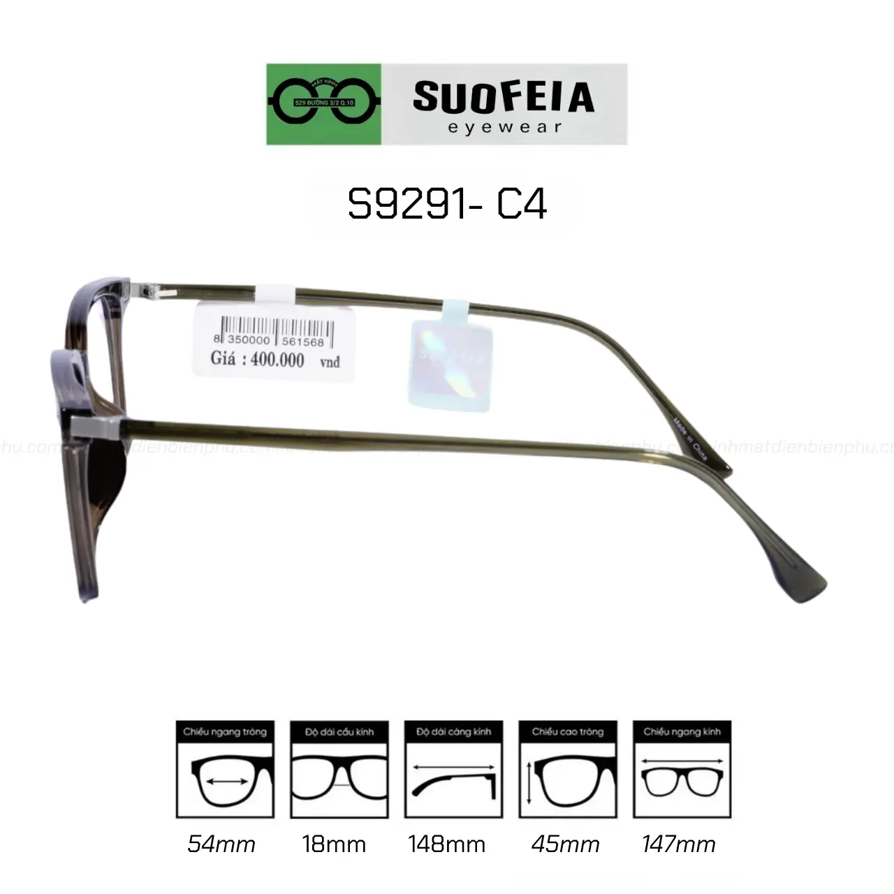GỌNG SUOFEIA S9291 - C4 NHỰA TR90 — Ảnh nhỏ 3