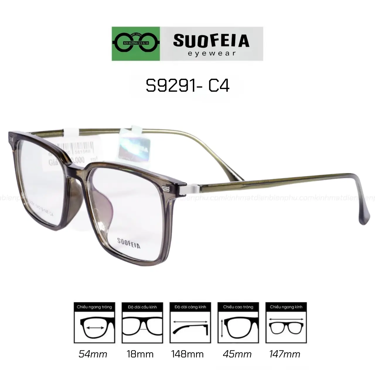 GỌNG SUOFEIA S9291 - C4 NHỰA TR90 — Hình 1