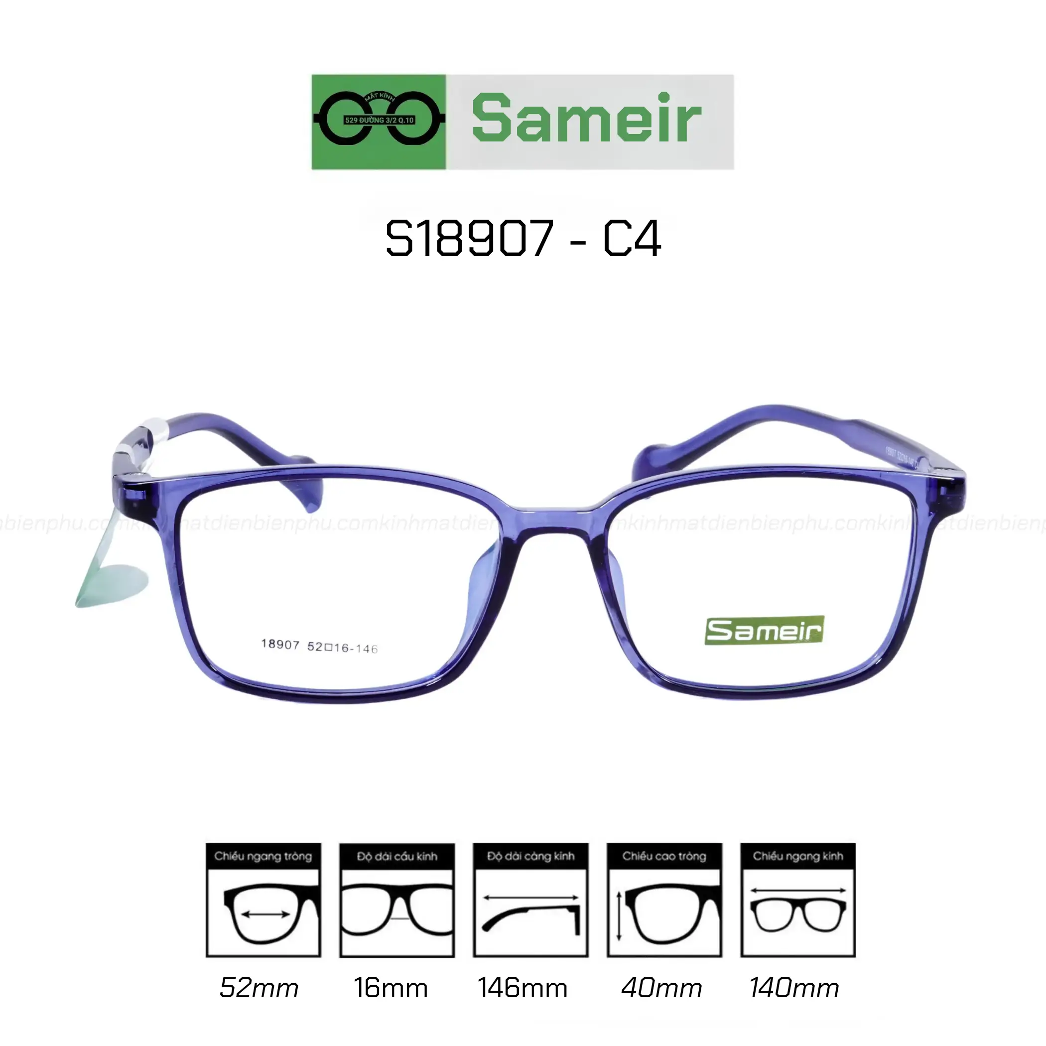 Gọng kính Sameir 18907 - C4 — Ảnh nhỏ 3