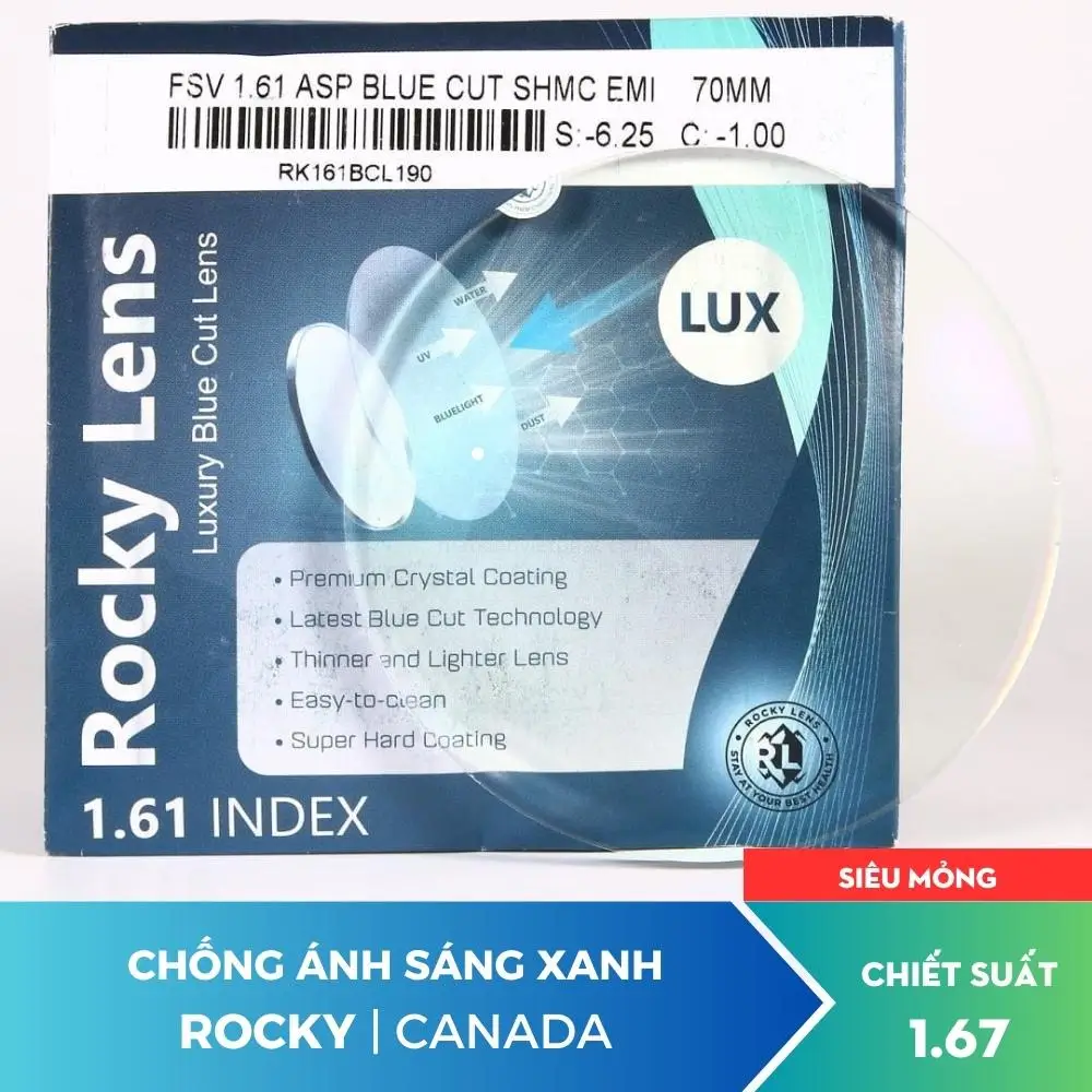 Tròng kính Rocky Blue Cut 1.67 — Ảnh nhỏ 2
