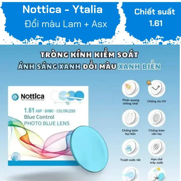 Tròng Nottica đổi màu Xanh Lam 1.61