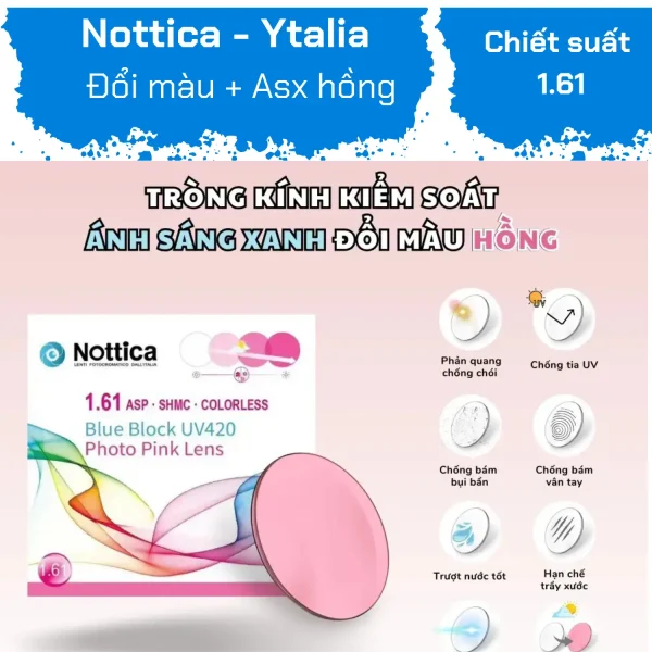 Tròng Nottica đổi màu Hồng 1.61