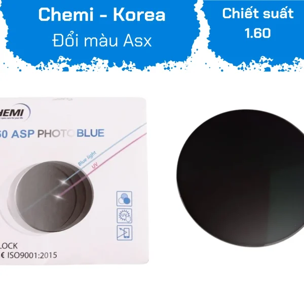 Tròng Kính Đổi Màu Chemi  1.60 ASP Photochromic - Hình ảnh 2