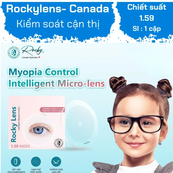 Rocky Intelligent Micro-Lens Defocus 1.59 Canada Kiểm Soát Cận Thị Trẻ Em