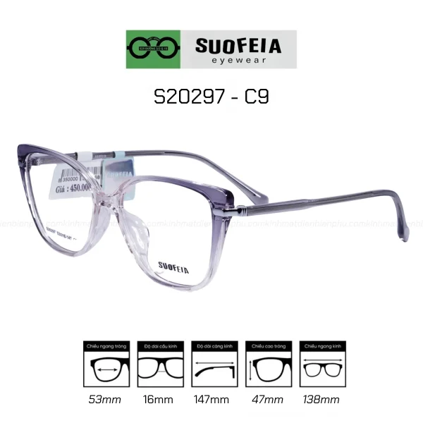 GỌNG SUOFEIA ST20297 - C9 NHỰA TR90 và Titanium