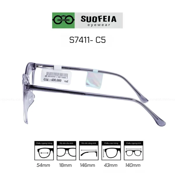 GỌNG SUOFEIA S7411 - C5 NHỰA TR90 - Hình ảnh 3