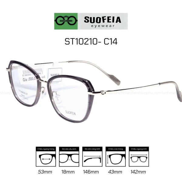 GỌNG SUOFEIA ST10210 - C14 NHỰA TR90 và Titanium