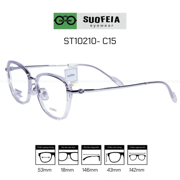 GỌNG SUOFEIA ST10210 - C15 NHỰA TR90 và Titanium