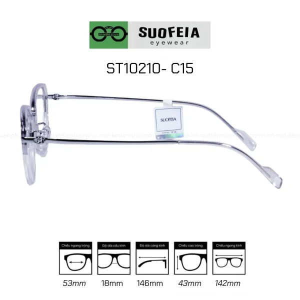 GỌNG SUOFEIA ST10210 - C15 NHỰA TR90 và Titanium - Hình ảnh 3