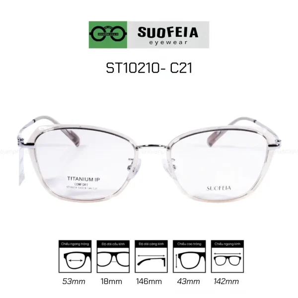 GỌNG SUOFEIA ST10210 - C21 NHỰA TR90 và Titanium - Hình ảnh 3