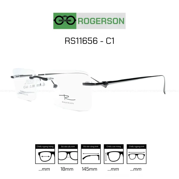 Gọng Kính Khoan Rogerson RS11656 -C1