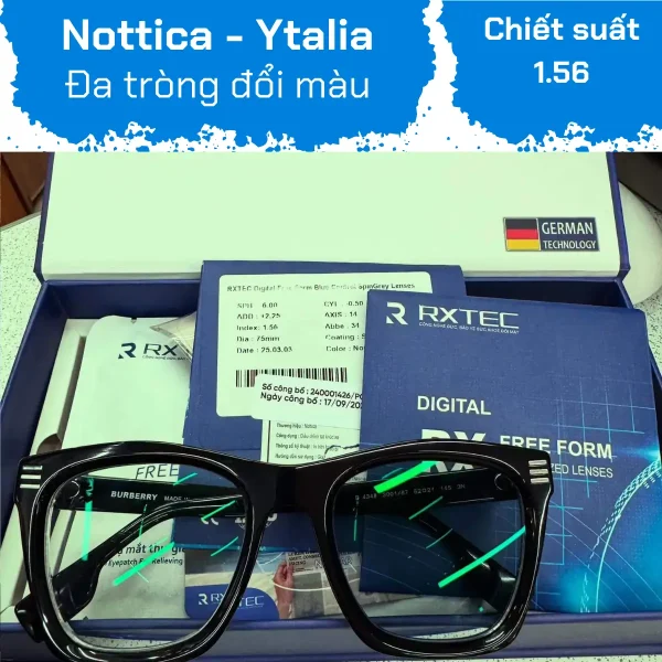 Đa tròng đổi màu Nottica Rxtec 1.56 Blue control - Hình ảnh 2