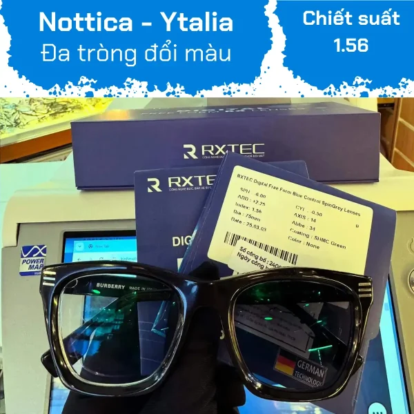 Đa tròng đổi màu Nottica Rxtec 1.56 Blue control - Hình ảnh 3