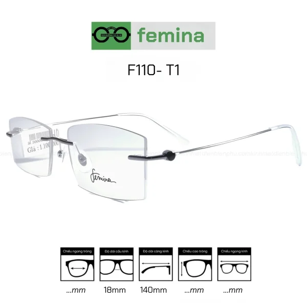 Gọng Kính Khoan Femina F110-T1